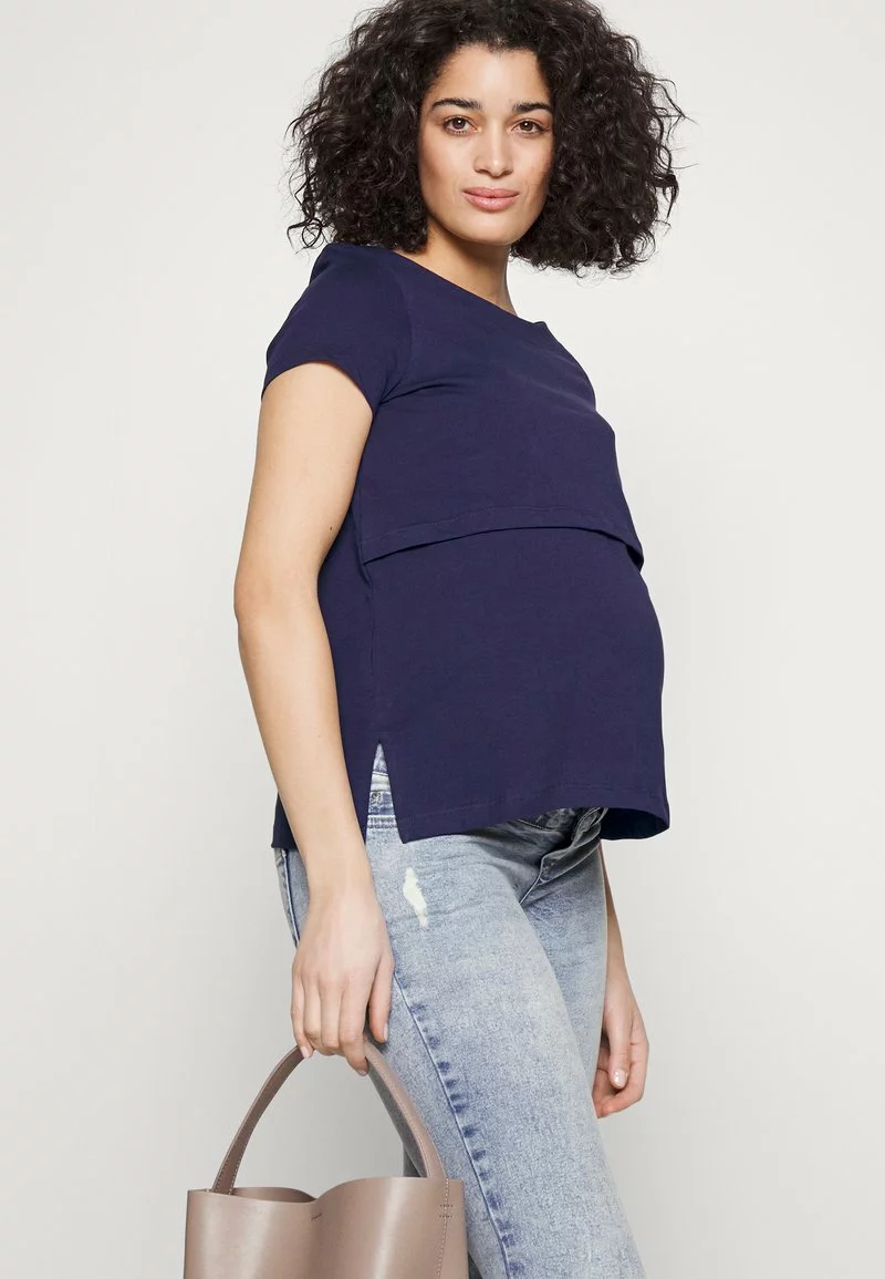 Anna Field MAMA MATERNITY LONG TEE - T-Shirt Basic - Dark Blue 6 Anna Field MAMA MATERNITY LONG TEE - T-Shirt Basic - Dark Blue – Bild 4