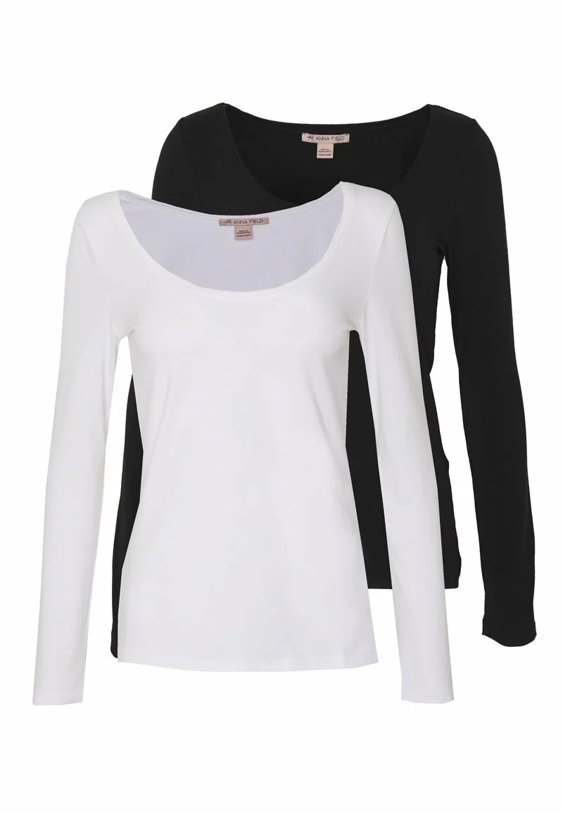 Anna Field 2 PACK - Langarmshirt - Black/white 3 Anna Field 2 PACK - Langarmshirt - Black/white