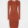 Anna Field CREW AUSSCHNITT RIPP TOP BODYCON MINI STRICKKLEID - Etuikleid - Brown -Anna Field Stil Geschaft 38de2f6e35c644b49d1c8060d1e77df3