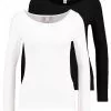 Anna Field Petite 2PACK - Langarmshirt - Black/white