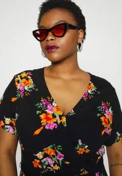 Anna Field Curvy WRAP DRESS HIGH LOW HEM - Freizeitkleid - Black -Anna Field Stil Geschaft e2c08b40c17b4e388398df3b167883e4